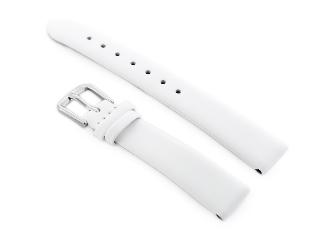 W76 leather watch strap - white - 14mm