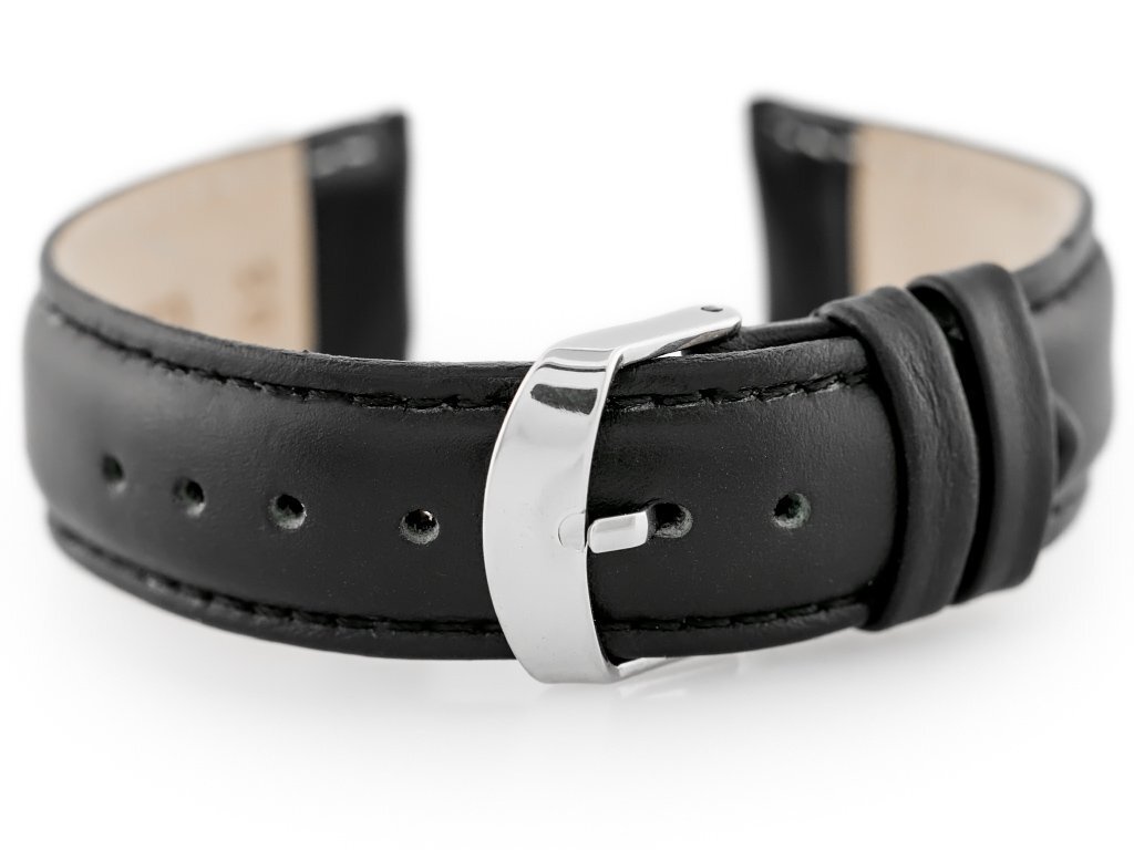 W83 leather watch strap - black - 20mm