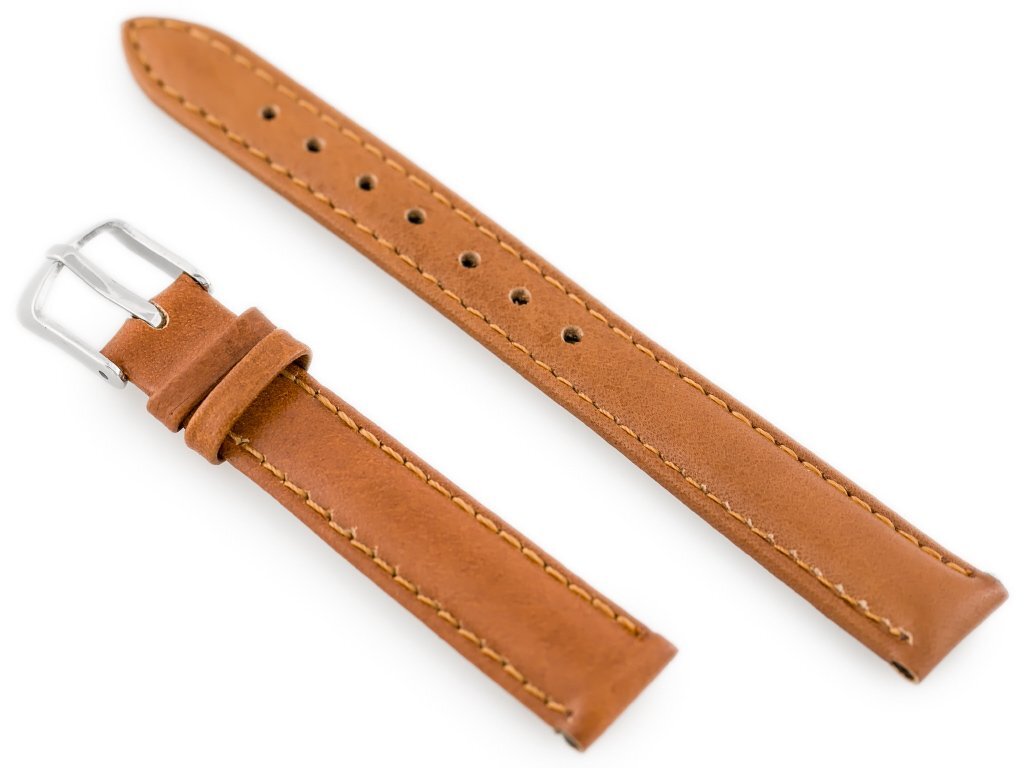 W83 leather watch strap - brown - 12mm