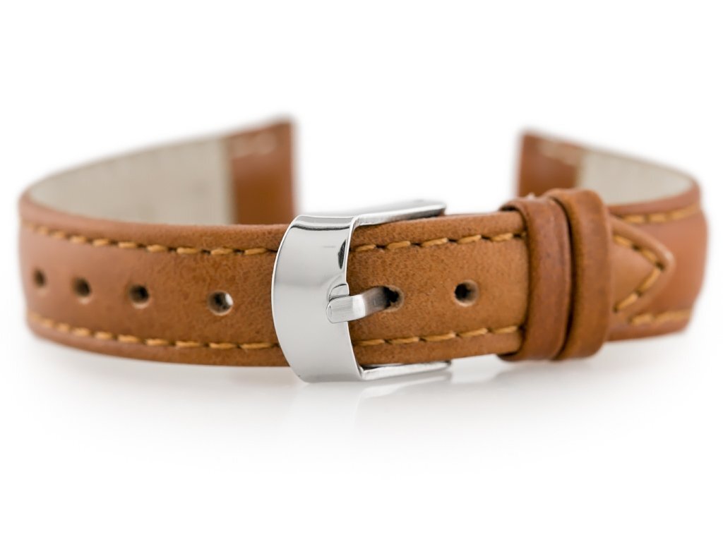 W83 leather watch strap - brown - 14mm