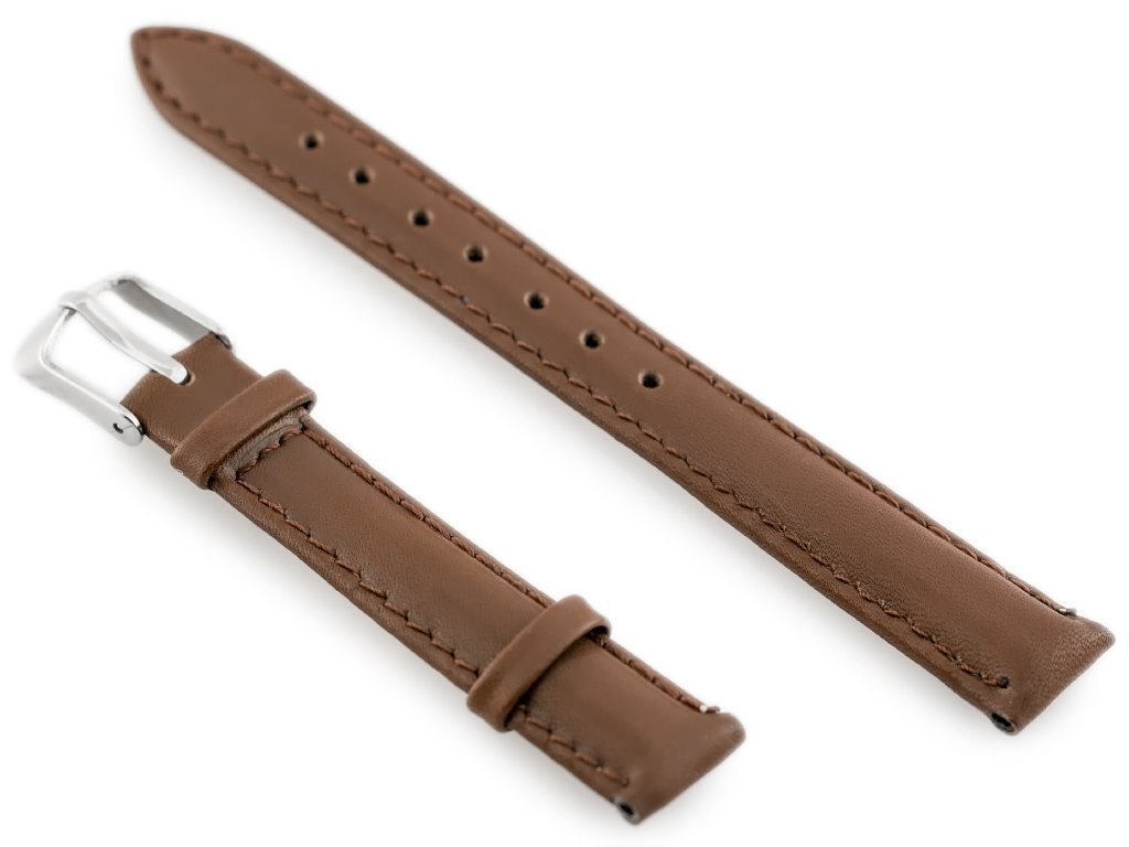 W83 leather watch strap - dark brown - 12mm