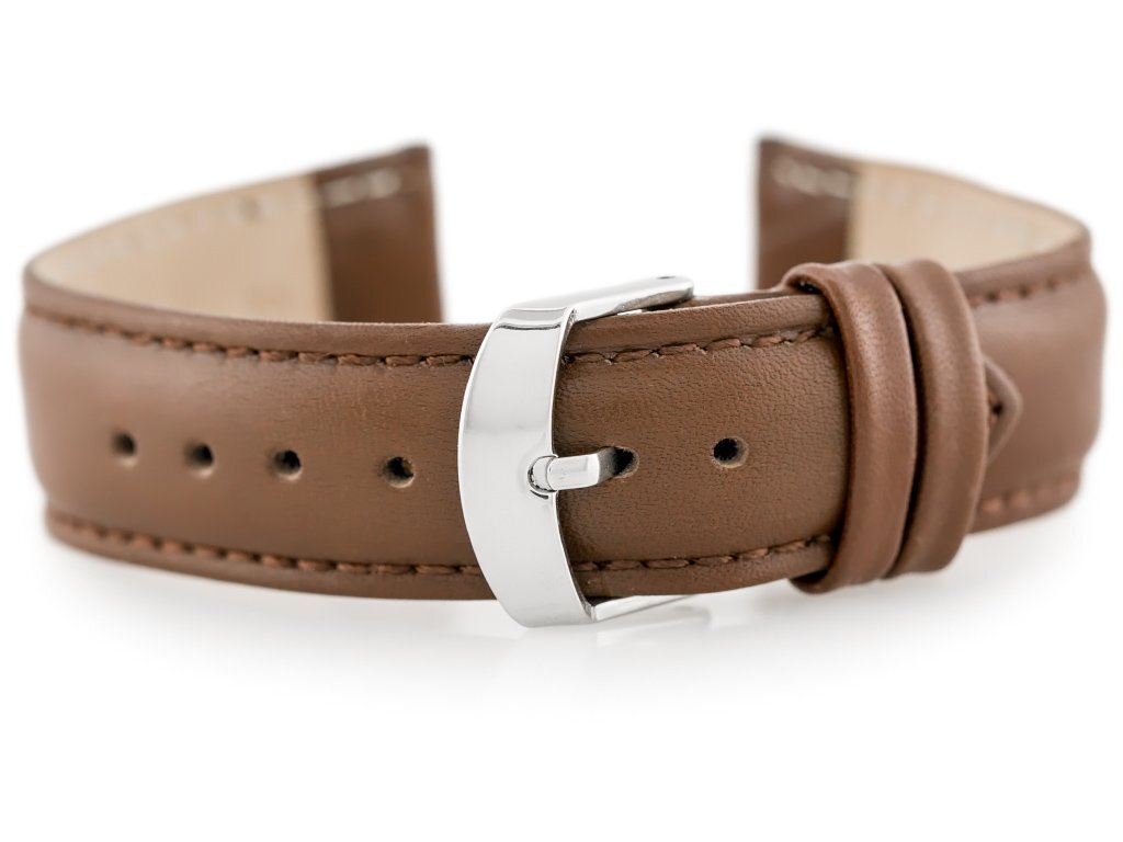 W83 leather watch strap - dark brown - 18mm