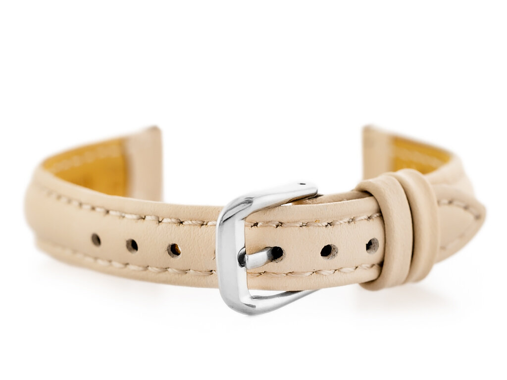 W83L leather watch strap - beige - 12mm