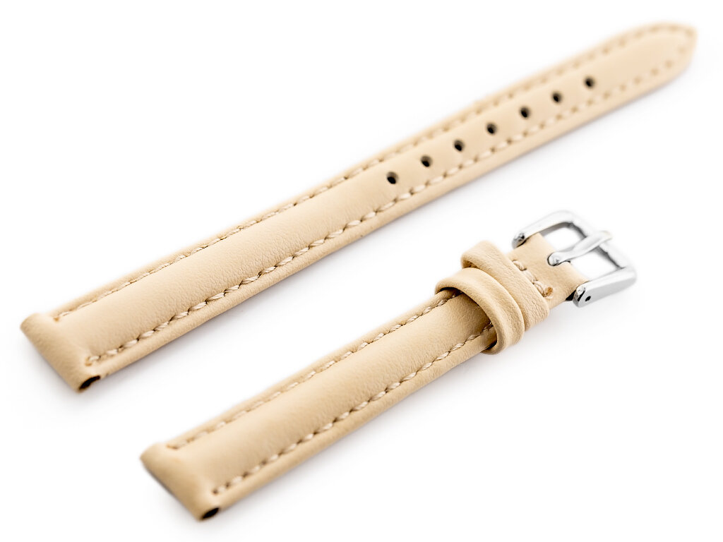 W83L leather watch strap - beige - 12mm