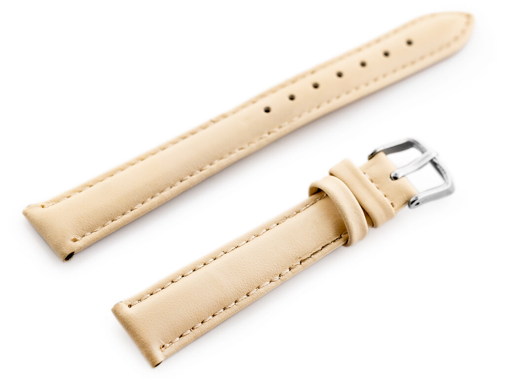 W83L leather watch strap - beige - 18mm