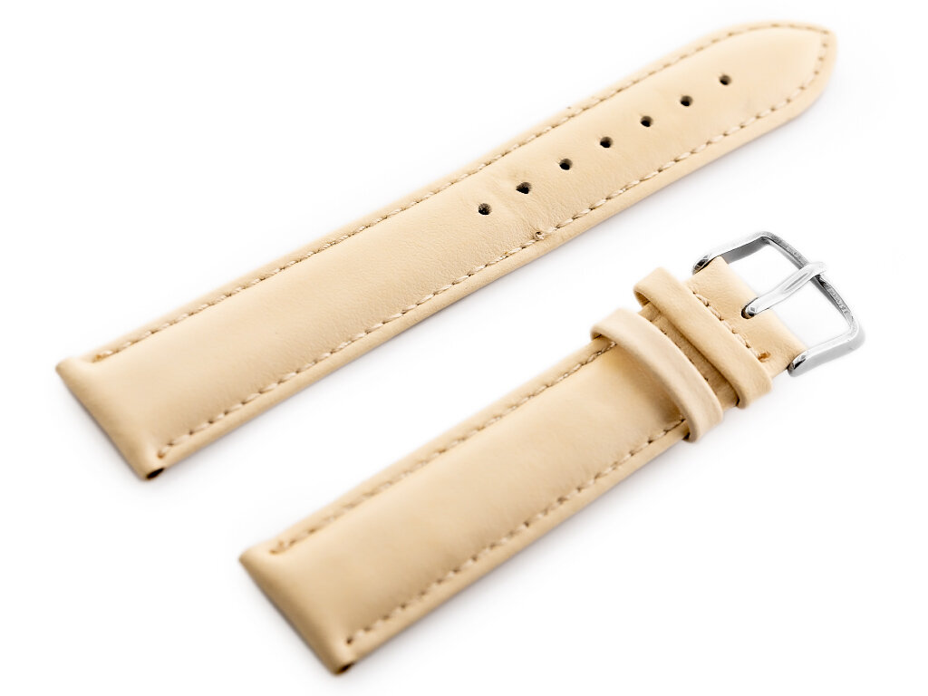 W83L leather watch strap - beige - 20mm