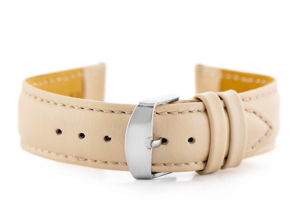 W83L leather watch strap - beige - 22mm