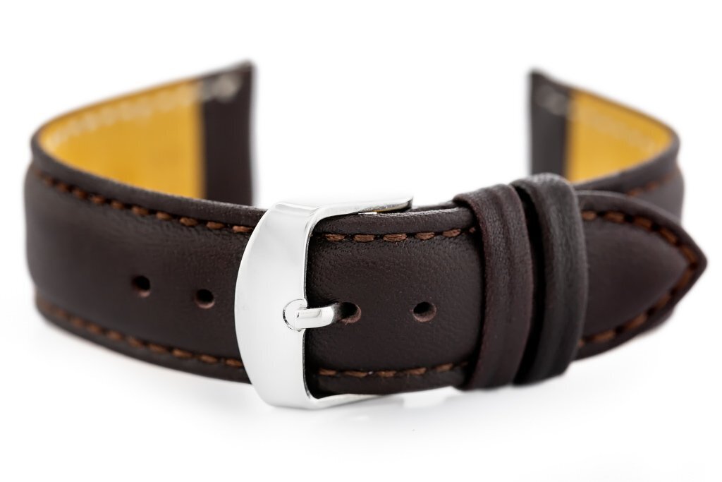 W83L leather watch strap - dark brown - 26mm