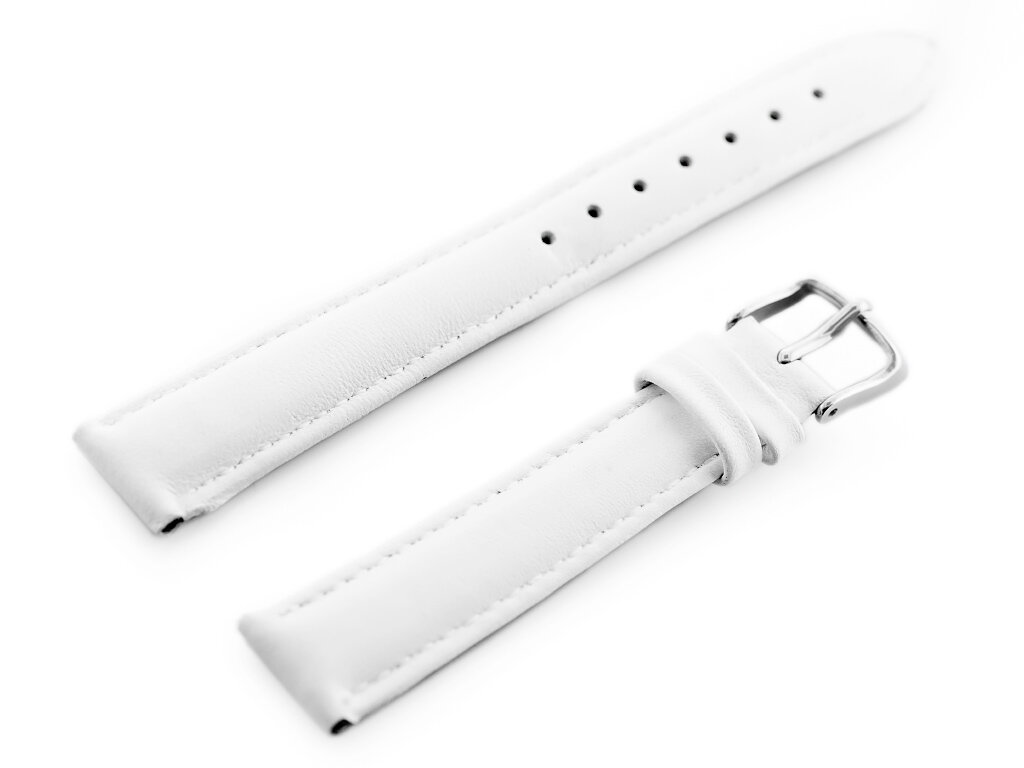 W83L leather watch strap - white - 16mm