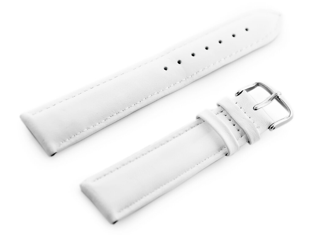 W83L leather watch strap - white - 22mm