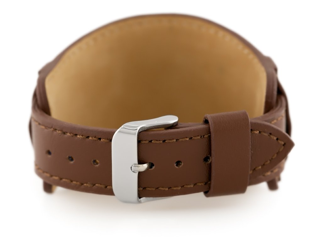 W85 leather watch strap - washer - brown - 22mm