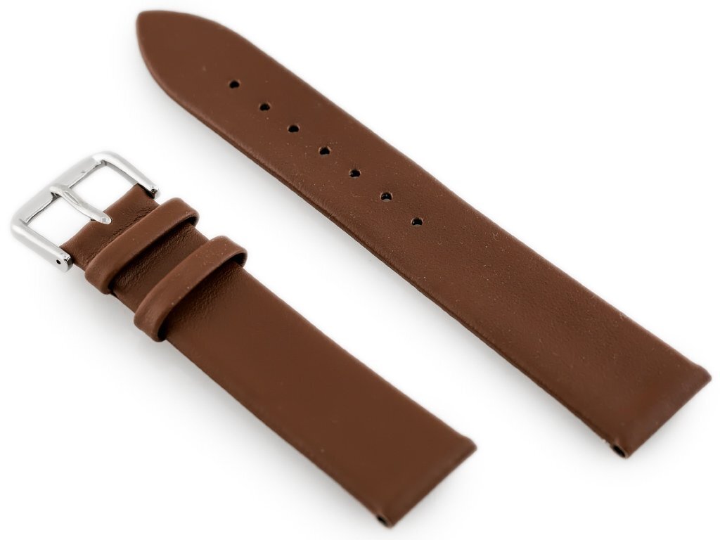 W86 leather watch strap - dark brown - 22mm