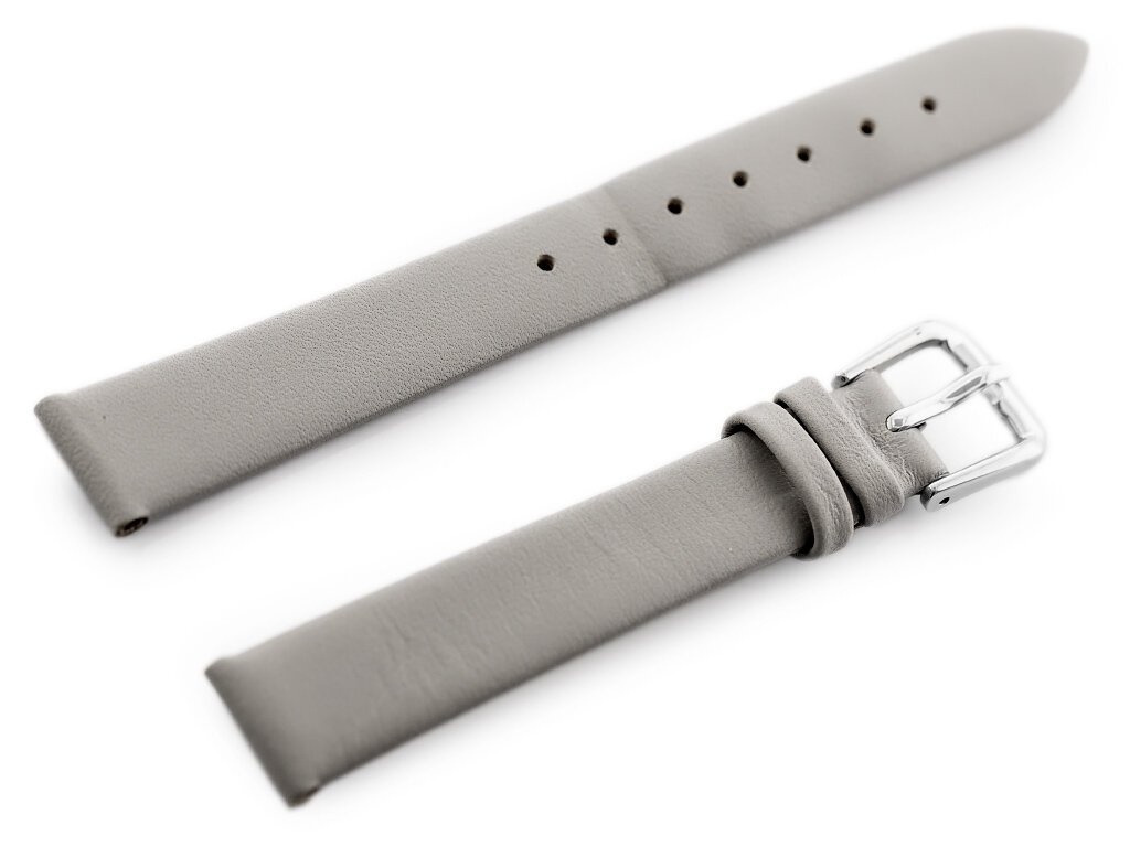 W86 leather watch strap - gray - 14mm