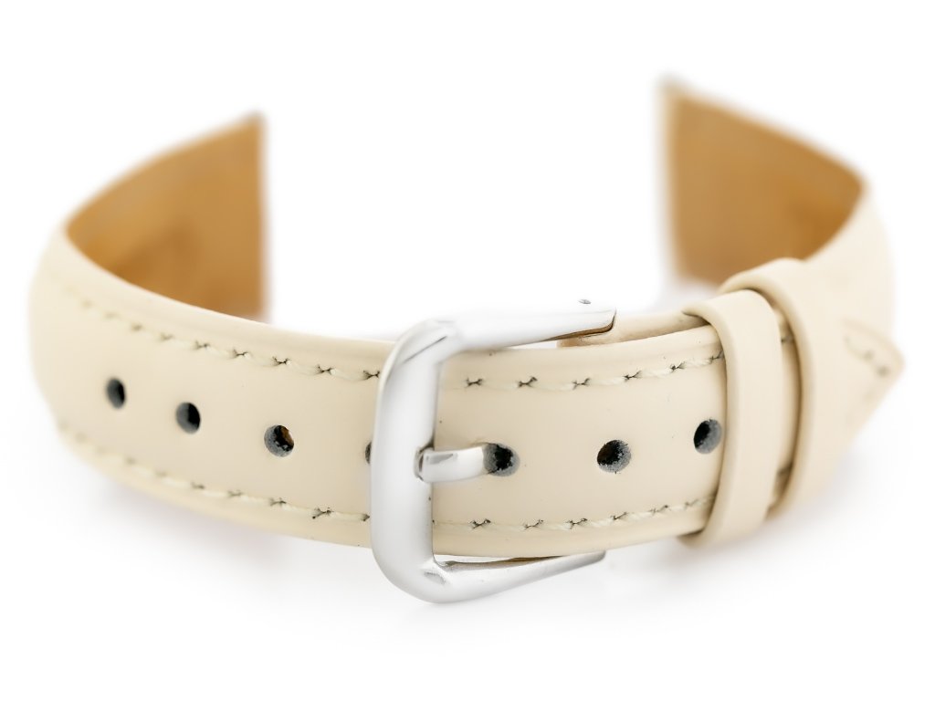 W94 leather watch strap - cream - 12mm