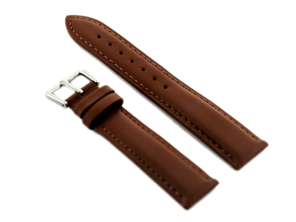 W94 leather watch strap - dark brown - 16mm