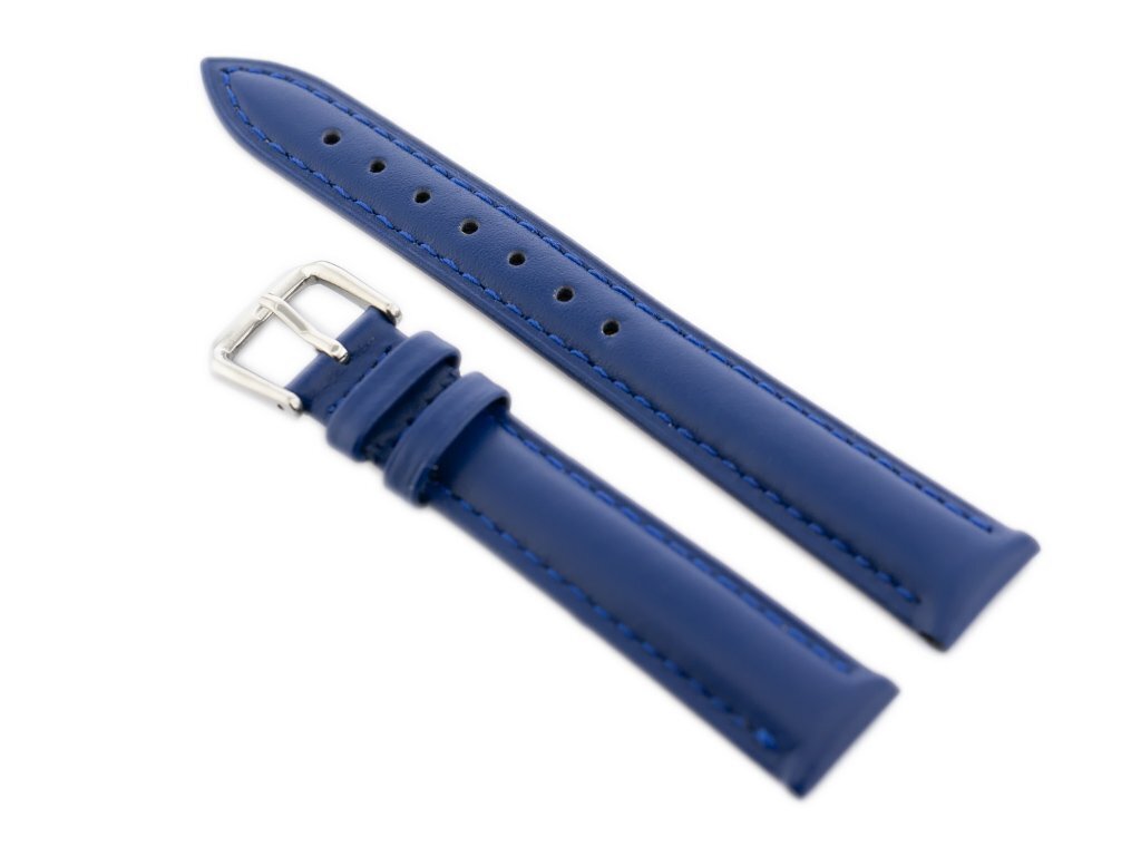 W94 leather watch strap - navy blue - 14mm