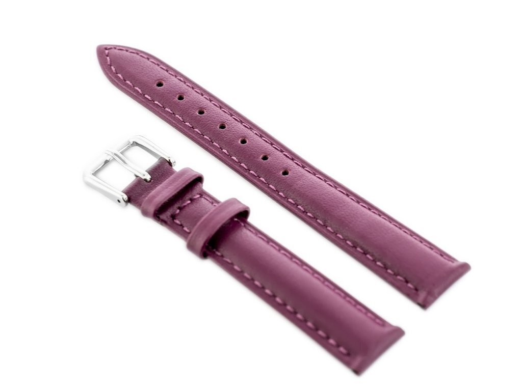 W94 leather watch strap - purple - 12mm