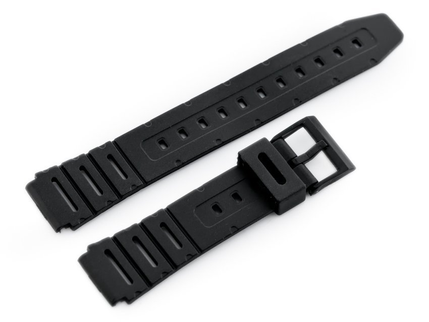 Watch rubber strap - model 1 black - 20mm