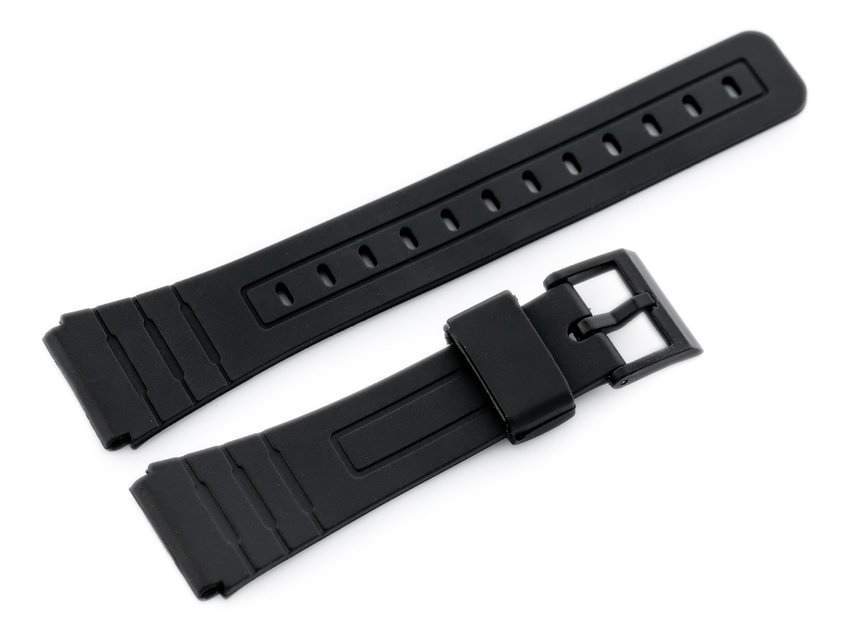 Watch rubber strap - model 3 black - 20mm