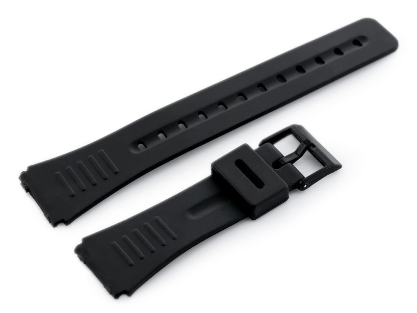 Watch rubber strap - model 4 black - 22mm