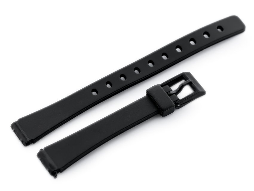 Watch rubber strap - model 7 black - 12mm