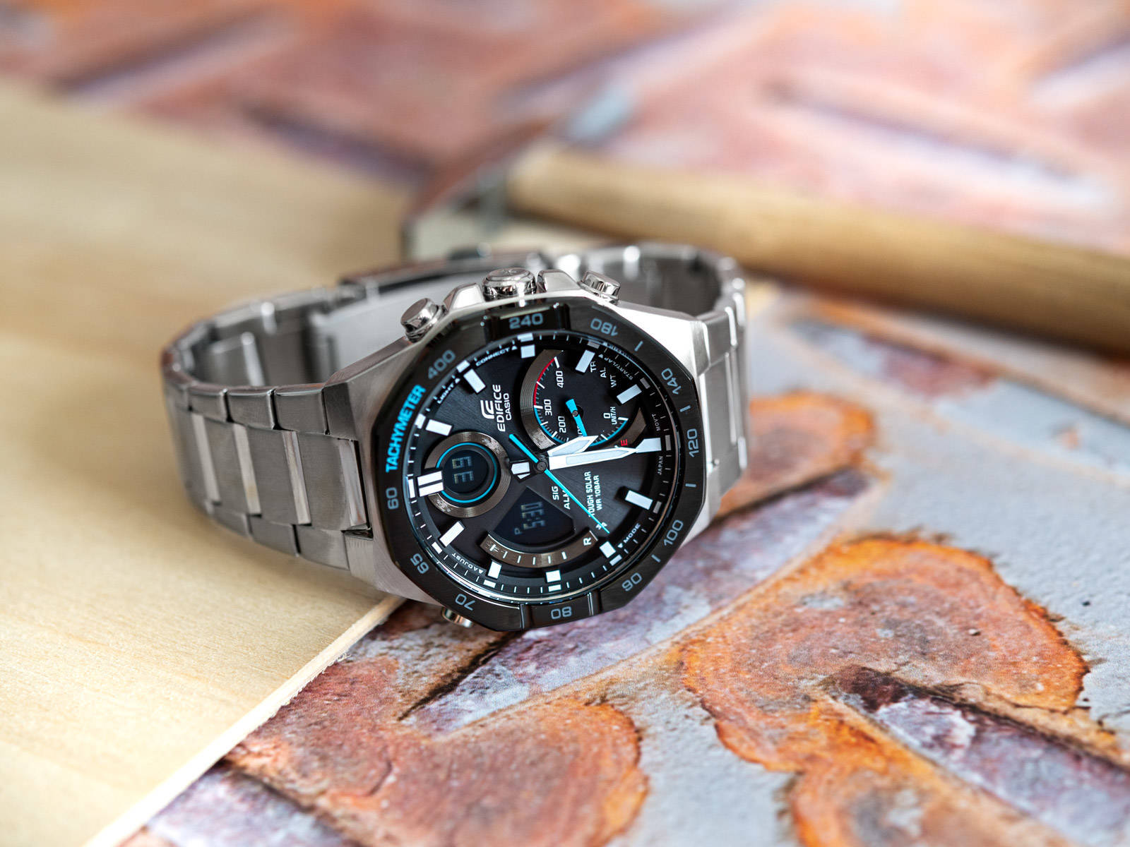 Zegarek Męski Casio Edifice RACING MULTICOLOR ECB-950DB-1AEF  + BOX