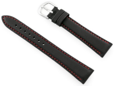 BISSET BS-158 leather watch strap - 18mm (red)