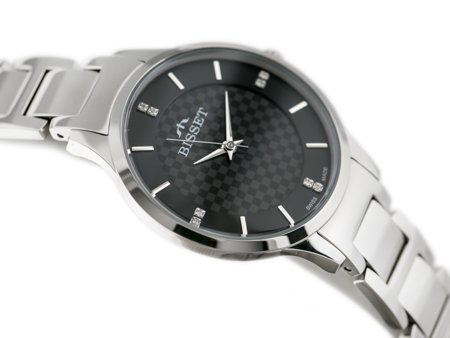 BISSET BSBE45 WOMEN'S WATCH - silver/black (zb551b)