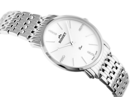 BISSET BSBE54 WOMEN'S WATCH - silver/white (zb554a)