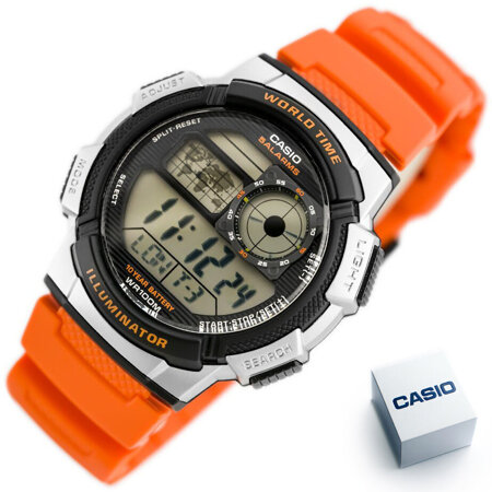 CASIO MEN'S WATCH AE-1000W 4BV (zd073d) - WORLD TIME + BOX