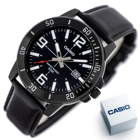 CASIO MEN'S WATCH MTP-VD01BL-1B (zd169d) + BOX