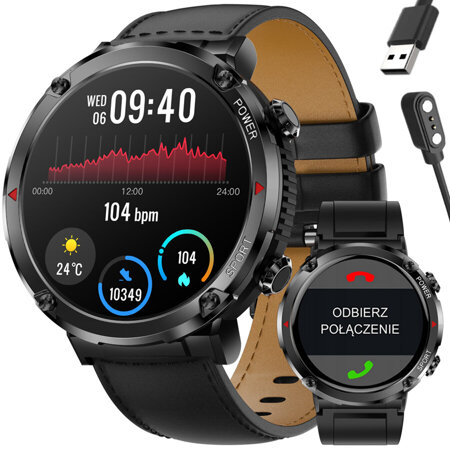 GRAVITY GT21-3 MEN'S SMARTWATCH - BLUETOOTH CALL, ADDITIONAL BELT (sg025c)