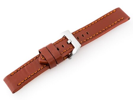 Leather watch strap W27 - PREMIUM - brown - 20mm