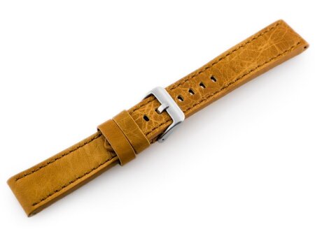 Leather watch strap W48 - PREMIUM - camel - 20mm