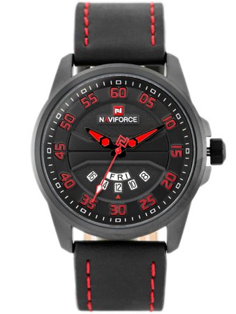 NAVIFORCE MEN'S WATCH - NF9124 (zn055e) + BOX - black/red