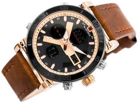 NAVIFORCE MEN'S WATCH - NF9132 (zn073d) - brown/rose + box