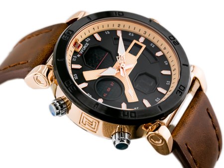 NAVIFORCE MEN'S WATCH - NF9132 (zn073d) - brown/rose + box