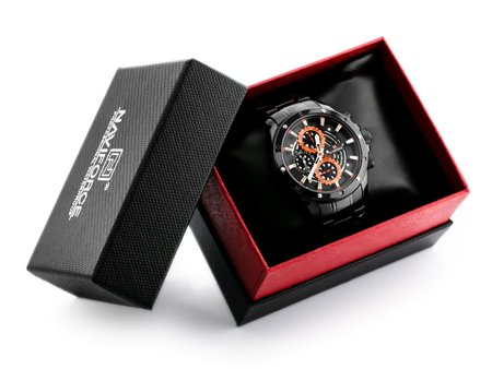 NAVIFORCE MEN'S WATCH - NF9149 (zn090a) black / orange + BOX