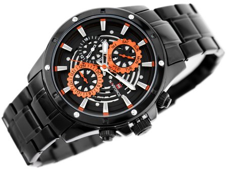 NAVIFORCE MEN'S WATCH - NF9149 (zn090a) black / orange + BOX