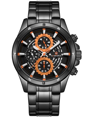 NAVIFORCE MEN'S WATCH - NF9149 (zn090a) black / orange + BOX