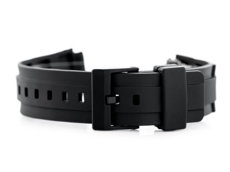 Rubber strap for watch - model 5 black - 20mm