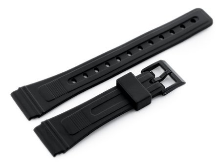 Rubber strap for watch - model 6 black - 20mm