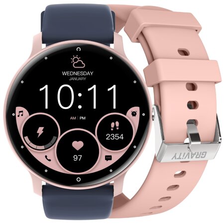 SMARTWATCH UNISEX GRAVITY GT1-7 PRO - BLUETOOTH CONNECTIONS, ADDITIONAL PASSAGE (sg027g)