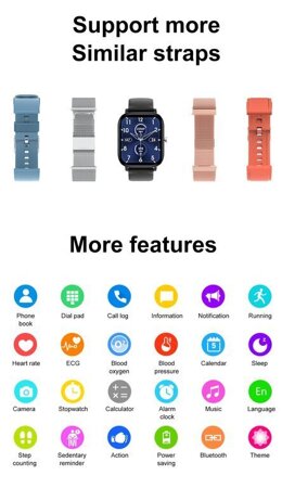 SMARTWATCH UNISEX PACIFIC 20-2 - ECG, MAKING CALLS (sy017b)