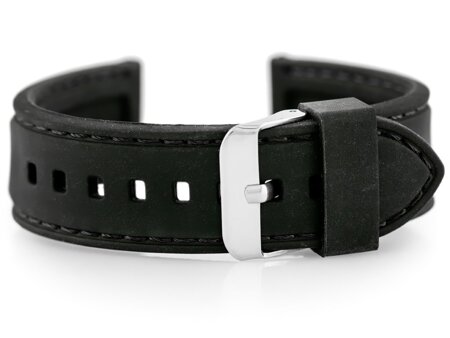 U20 rubber watch strap - black 28mm