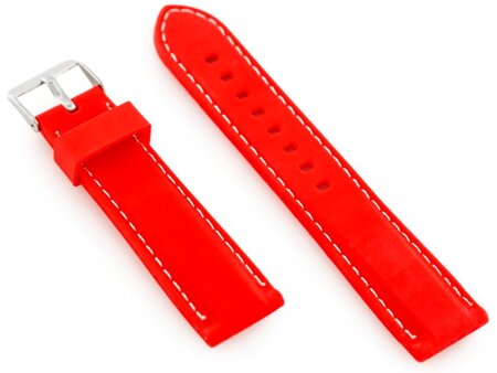 U20 rubber watch strap - red 22mm