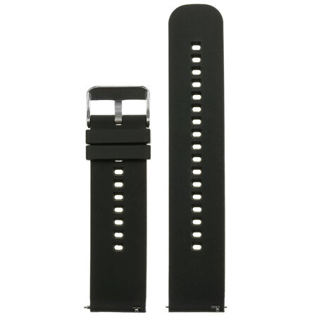 U27 rubber watch strap - black/silver - 18mm