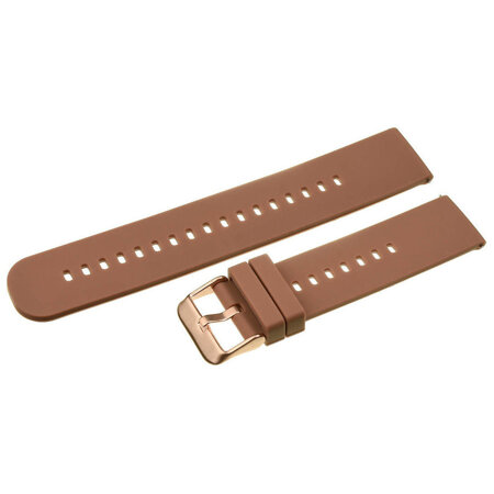 U27 rubber watch strap - brown/rosegold - 18mm