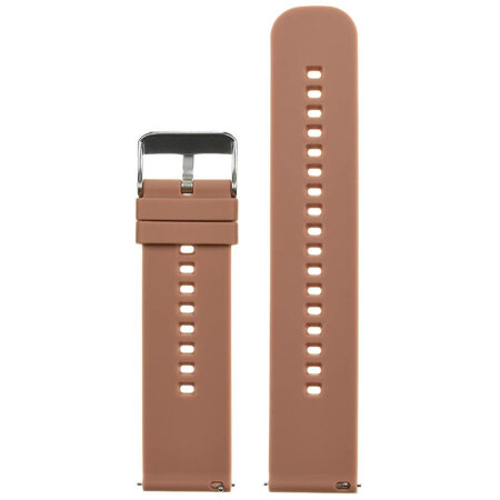 U27 rubber watch strap - brown/silver - 18mm