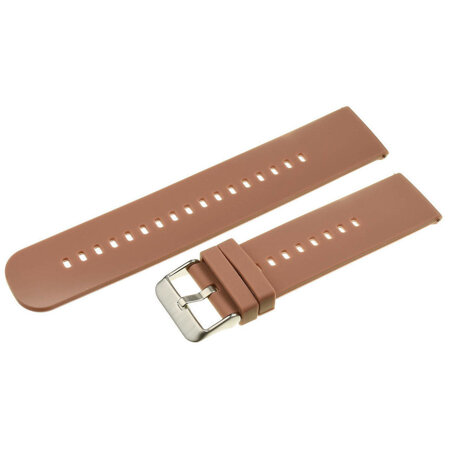 U27 rubber watch strap - brown/silver - 18mm